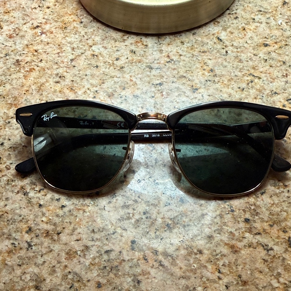 Ray-Ban Clubmaster Black and Gold Sunglasses